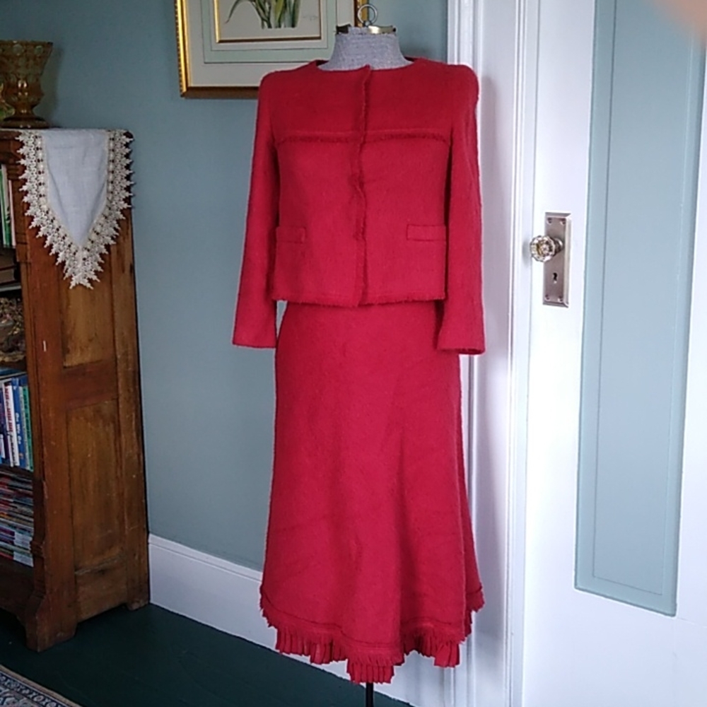 Elegant Red Skirt Set
